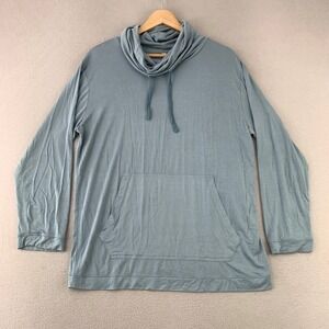 Emirates Cowl Neck‎ Modal Hoodie Unisex S/M Blue Long Sleeve Pullover Travel